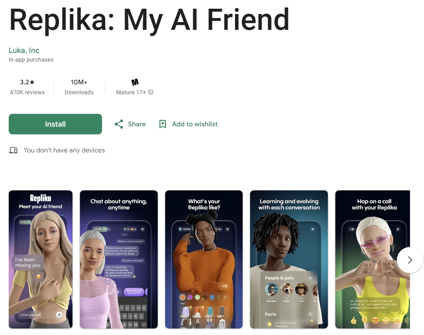 ai app for android replika