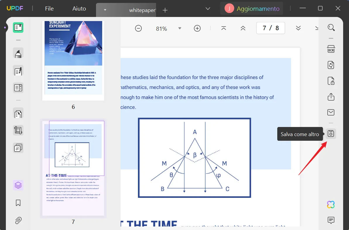 salva il PDF che hai appena creato