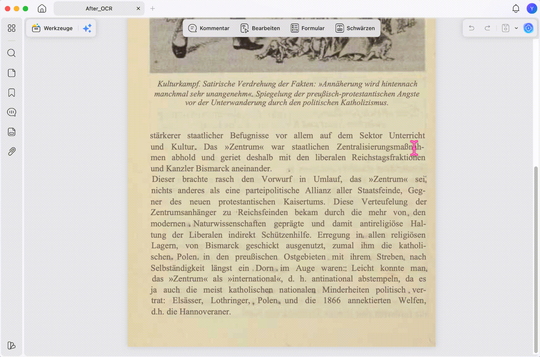 gescannte PDF nach OCR mit UPDF AI übersetzen