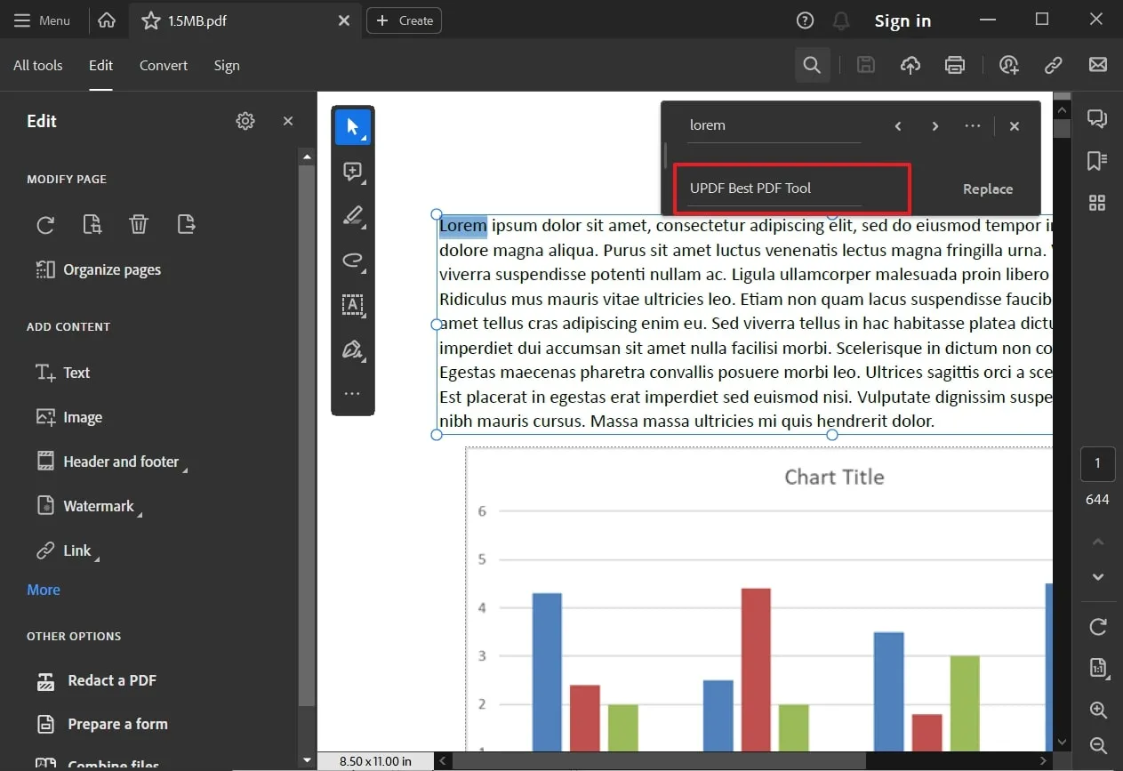 pdf word replace in adobe