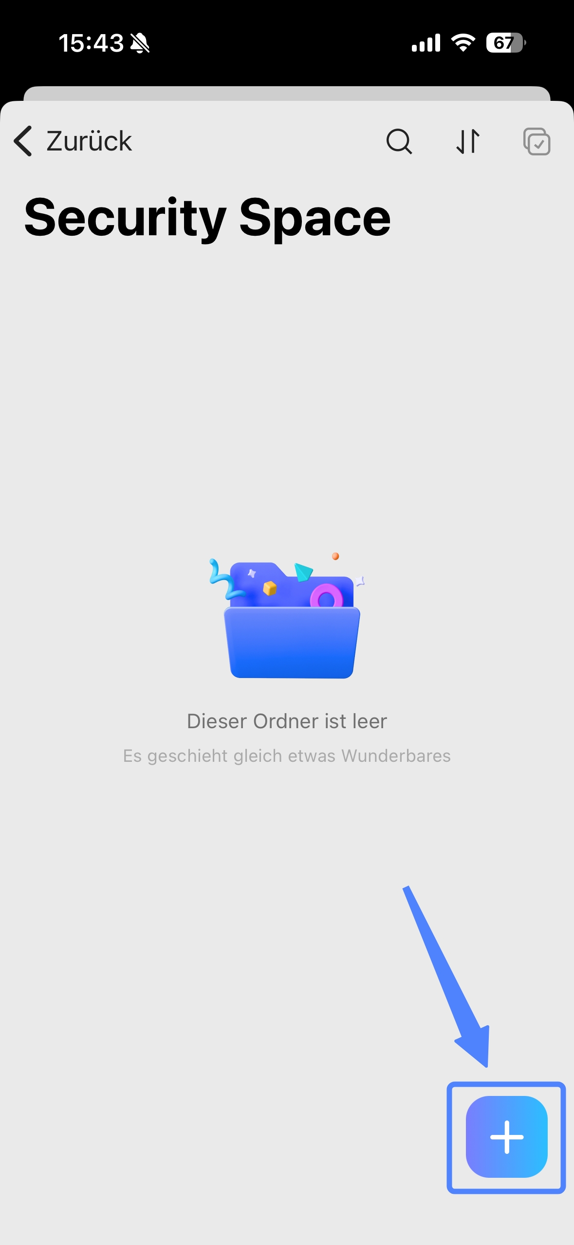 Tippen Sie auf das "+"-Symbol