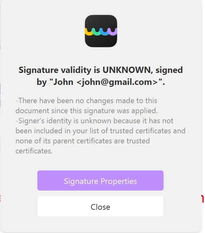 Signature properties