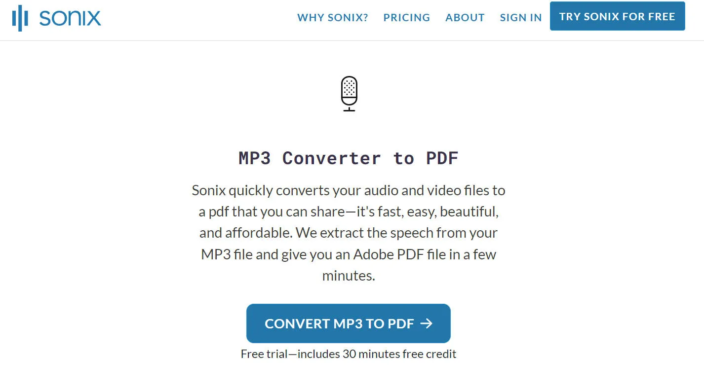 convert mp3 to pdf Sonix