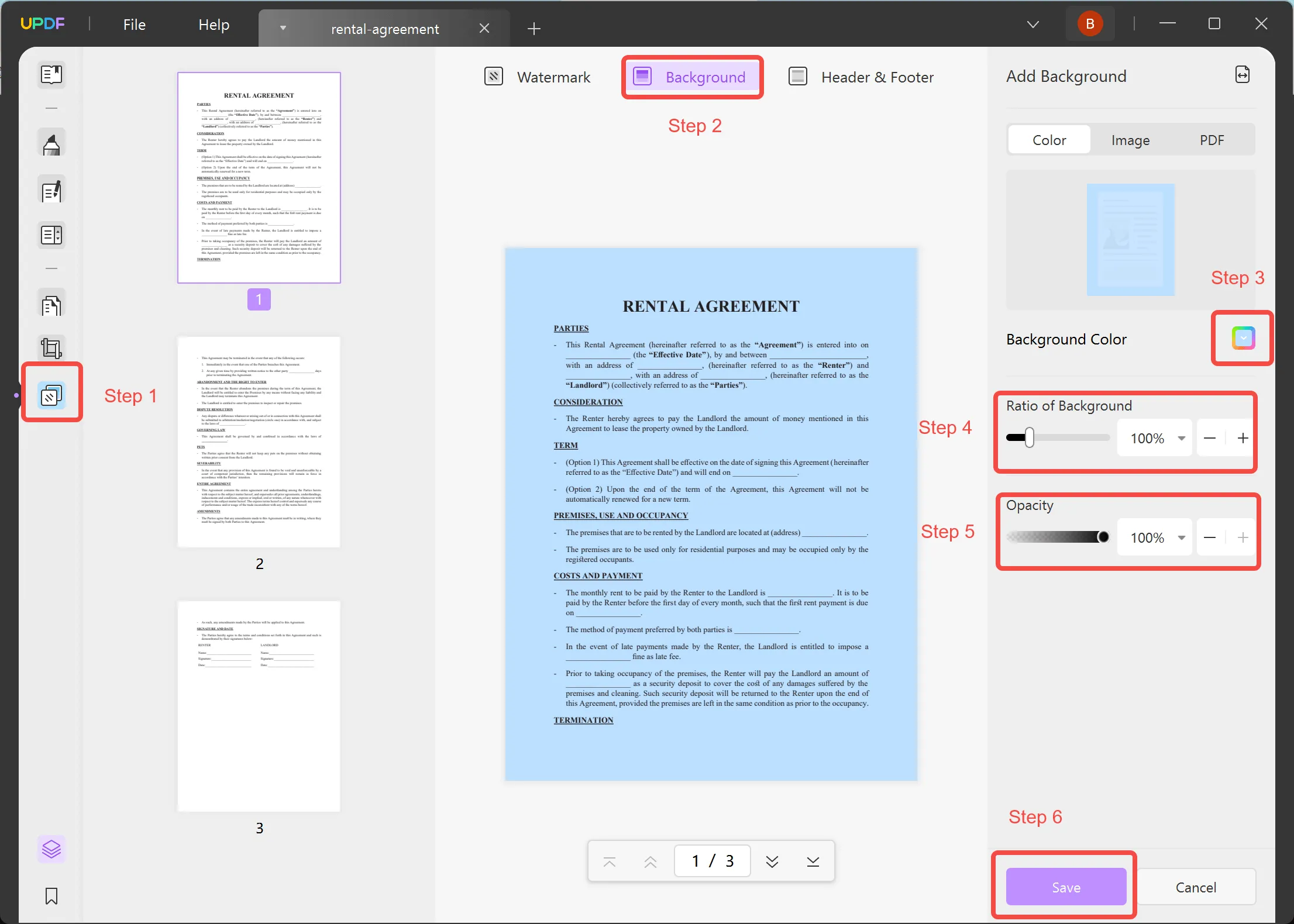 خطوات تحرير تباين PDF مع UPDF