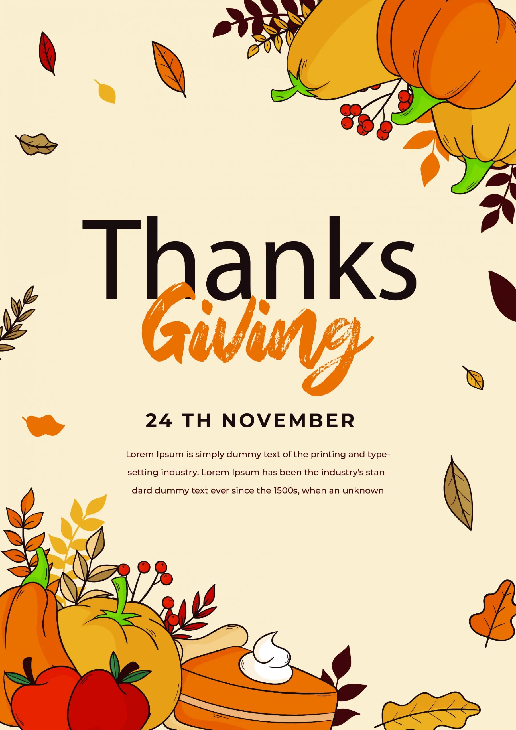 Free Thanksgiving Day 2023 Greeting - Download in PDF, Illustrator