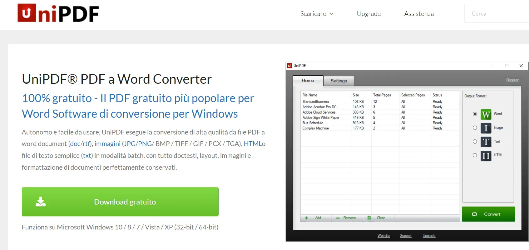 UniPDF convertire i file PDF direttamente in Word