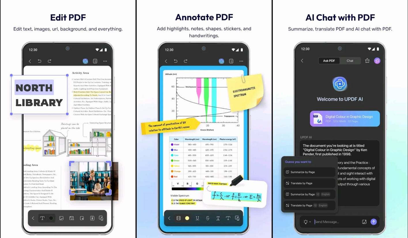 updf features on android