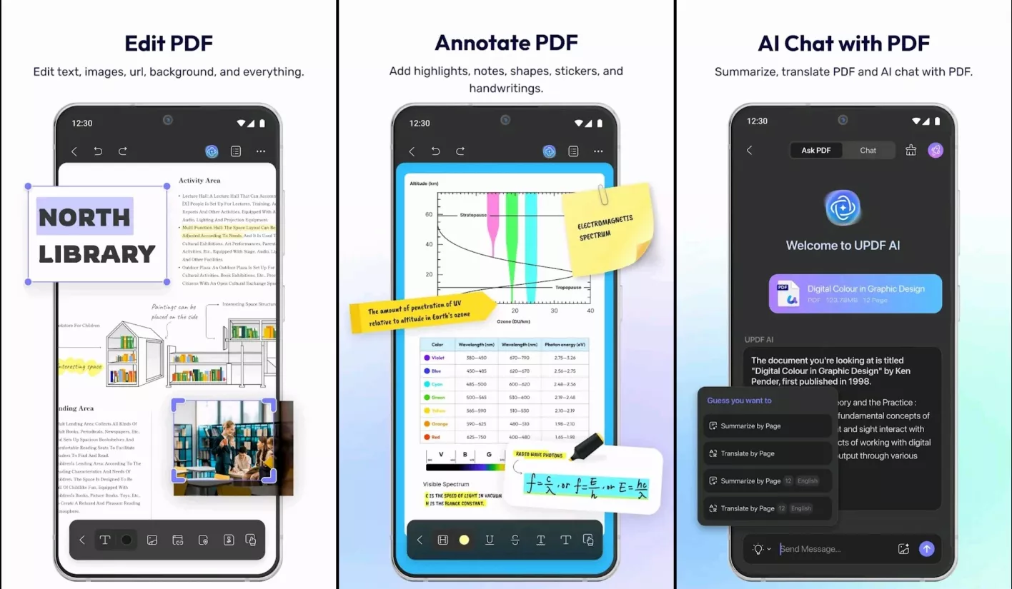updf features on android