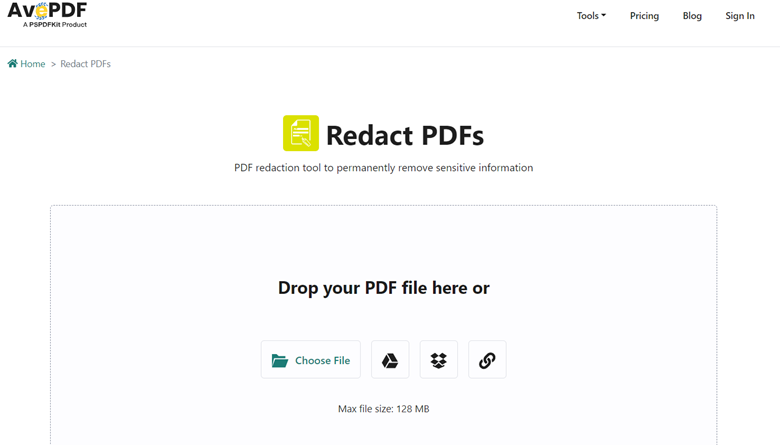 Wie Sie Schwärzungen aus einem PDF entfernen AvePDF Datei ablegen