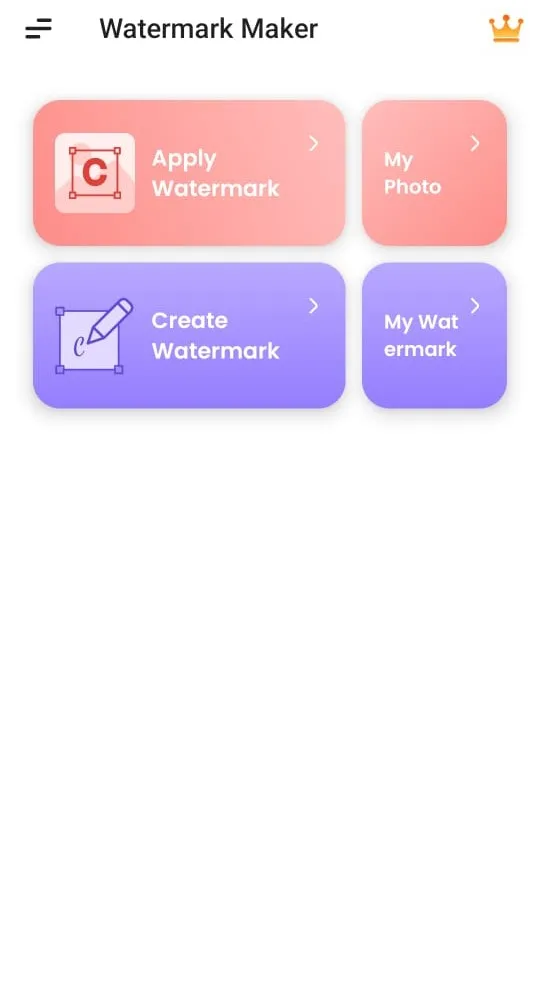the create watermark main dashboard