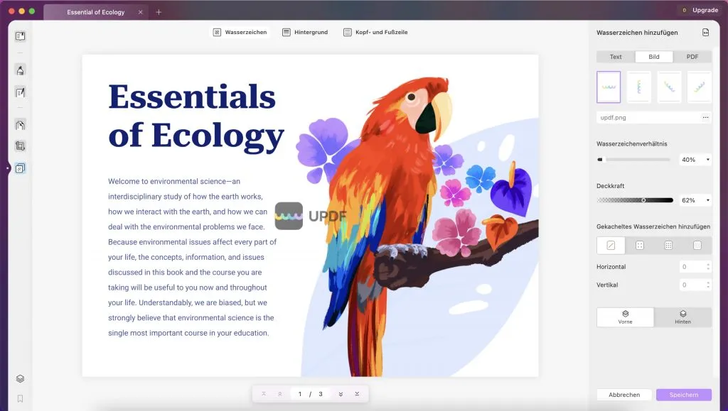 PDF-Wasserzeichen auf mac einfügen UPDF