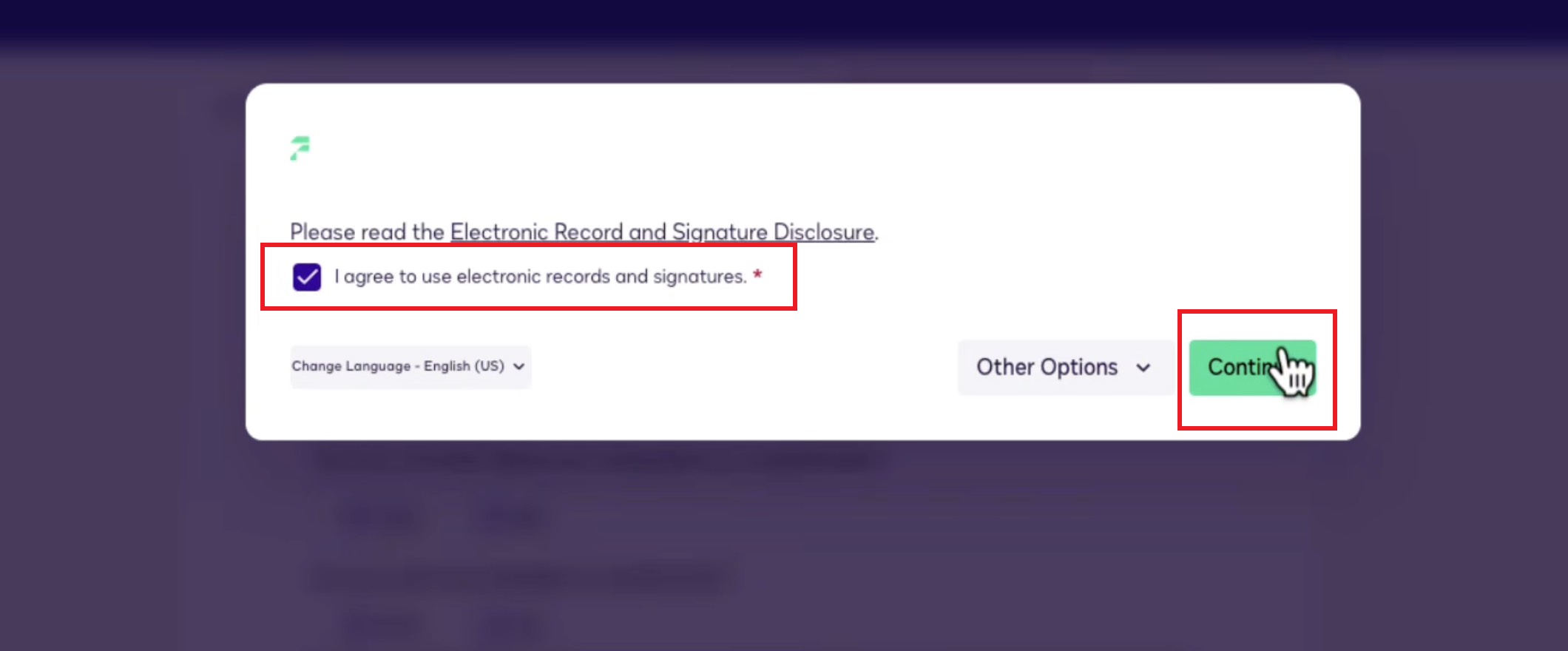 agree to use electronic records and signatures docusign