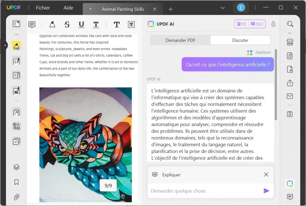 explier pdf avec ai