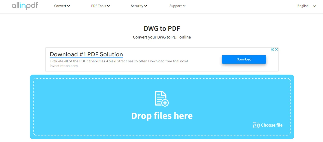 allinpdf convert dwg to pdf
