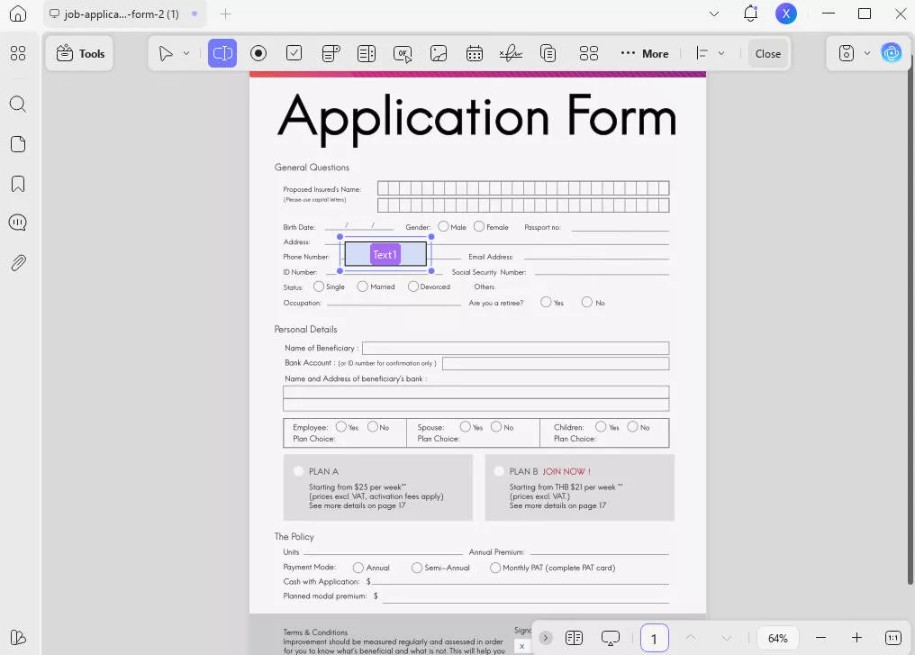 job application template Edit and fill job application form