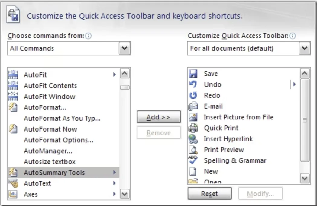 auto summarize in word auto summary