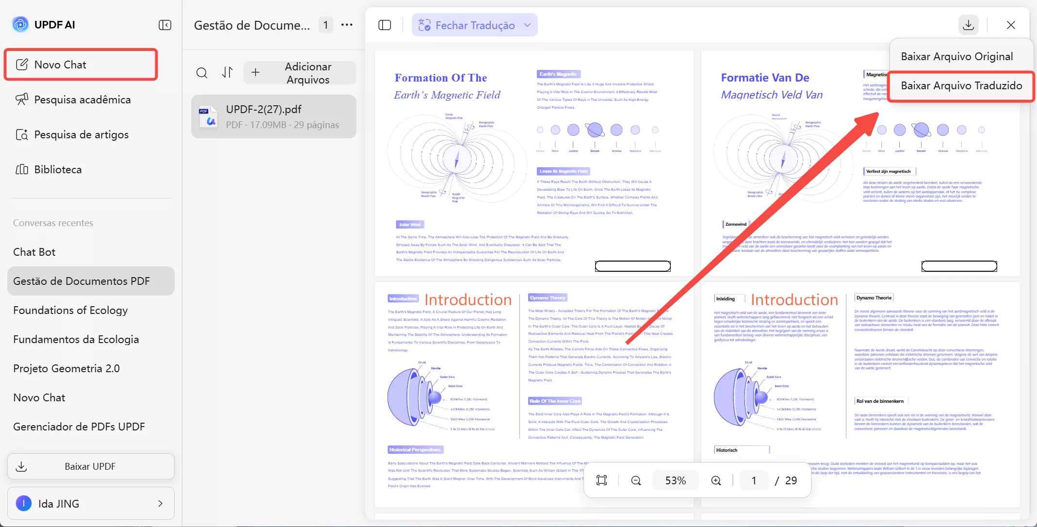 baixar arquivo traduzido