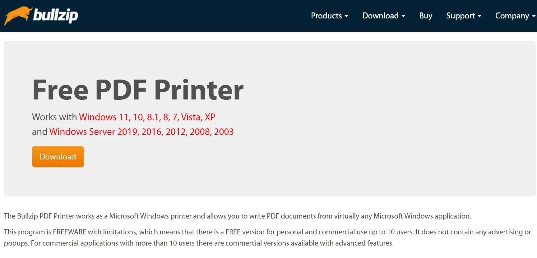 Bullzip Free PDF Printer