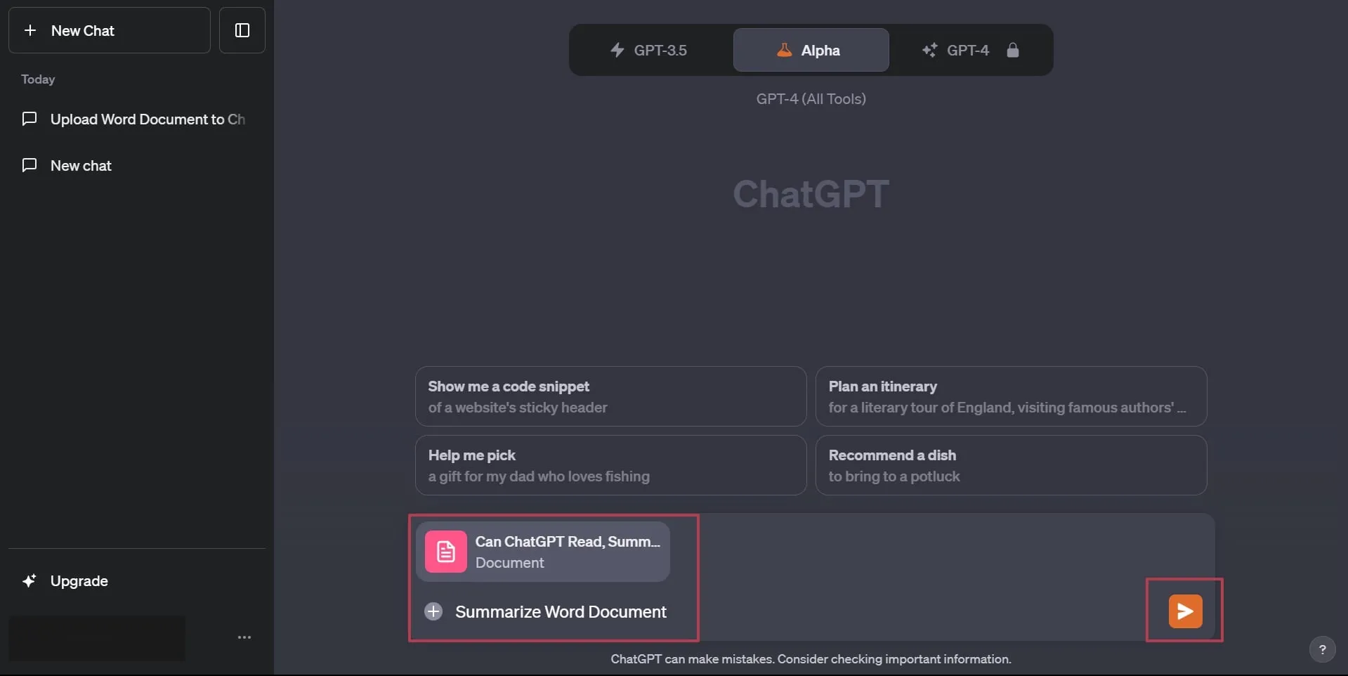 donner une invite à chatgpt alpha