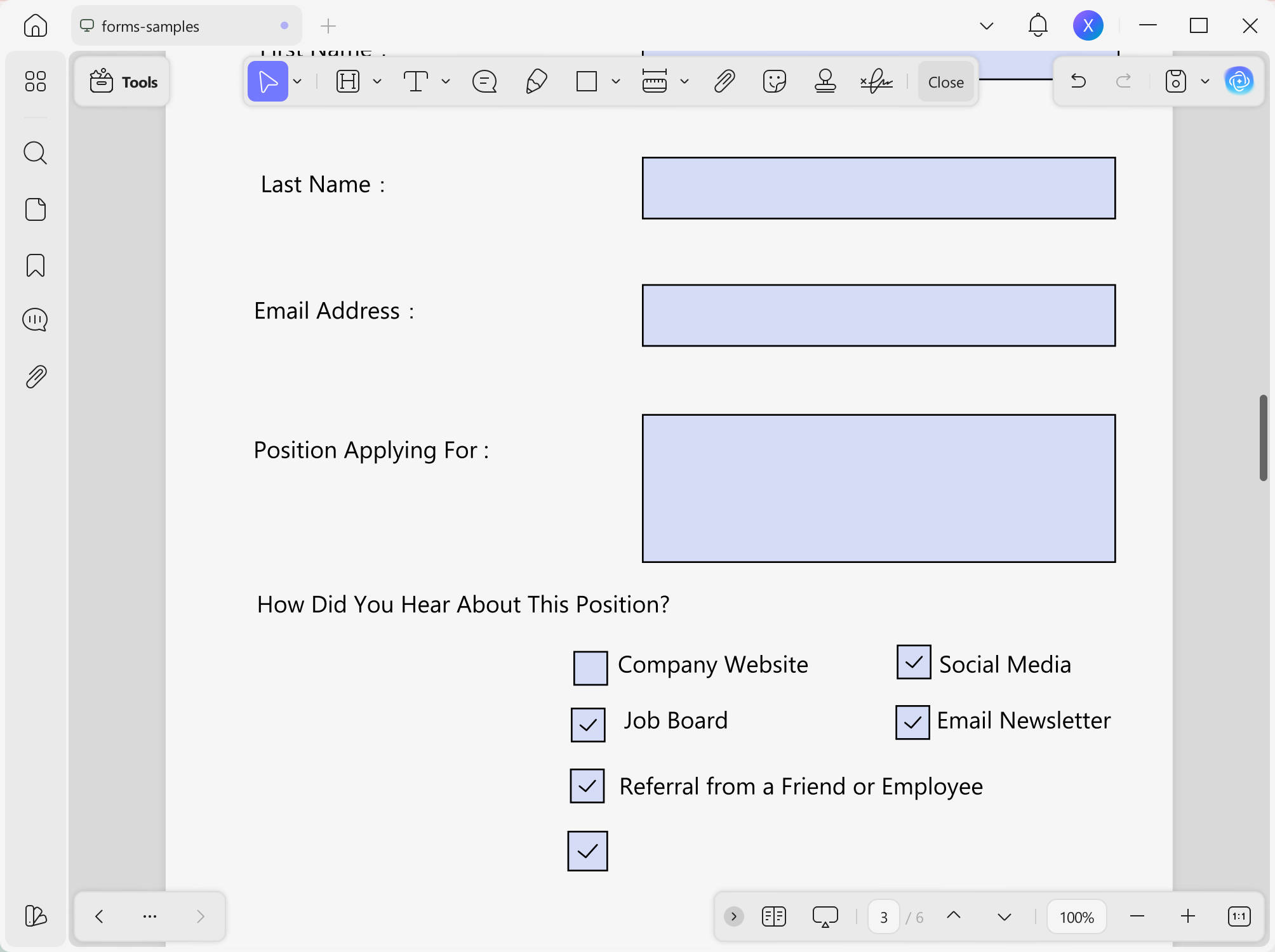 save the checkmark file as other in reader mode