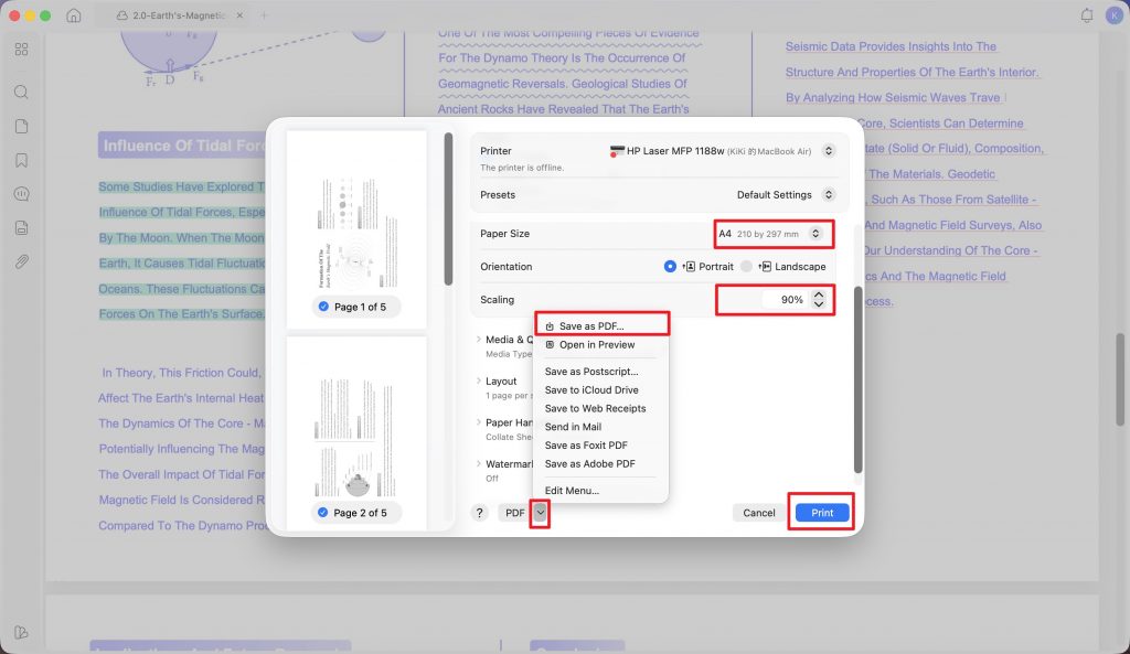 click the pdf dropdown and choose save as pdf