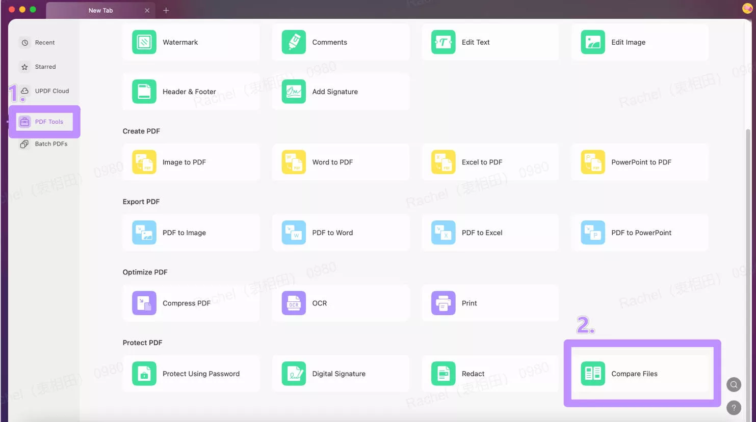 Compare PDF features in UPDF on Mac