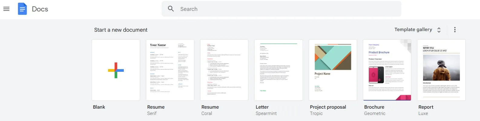 open blank document in google docs