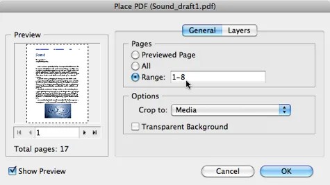 importare un PDF in InDesign
