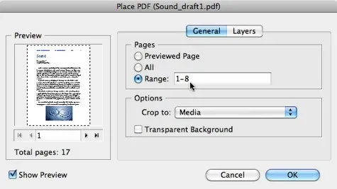 PDF から InDesign へ　変換プロセス