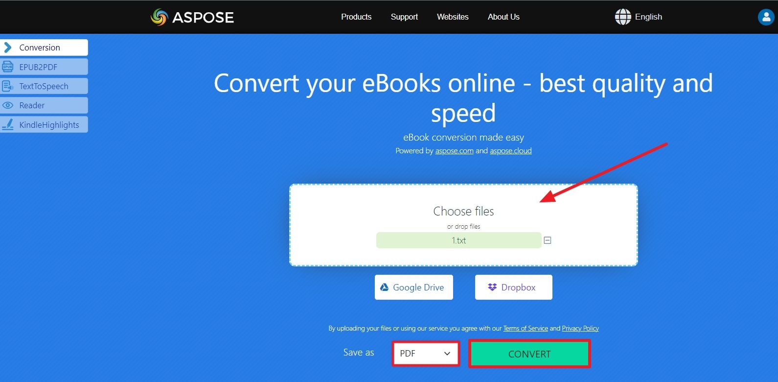 convertire Kindle in PDF online