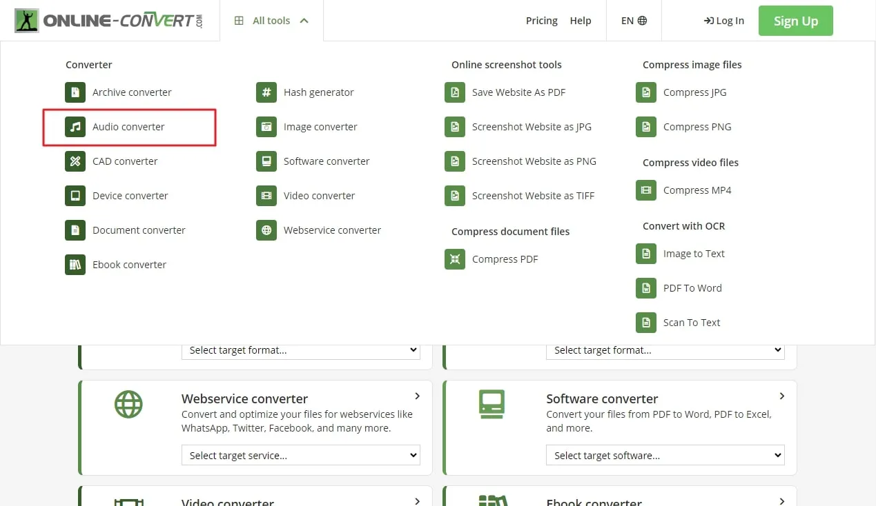 choisissez l'outil de conversion audio