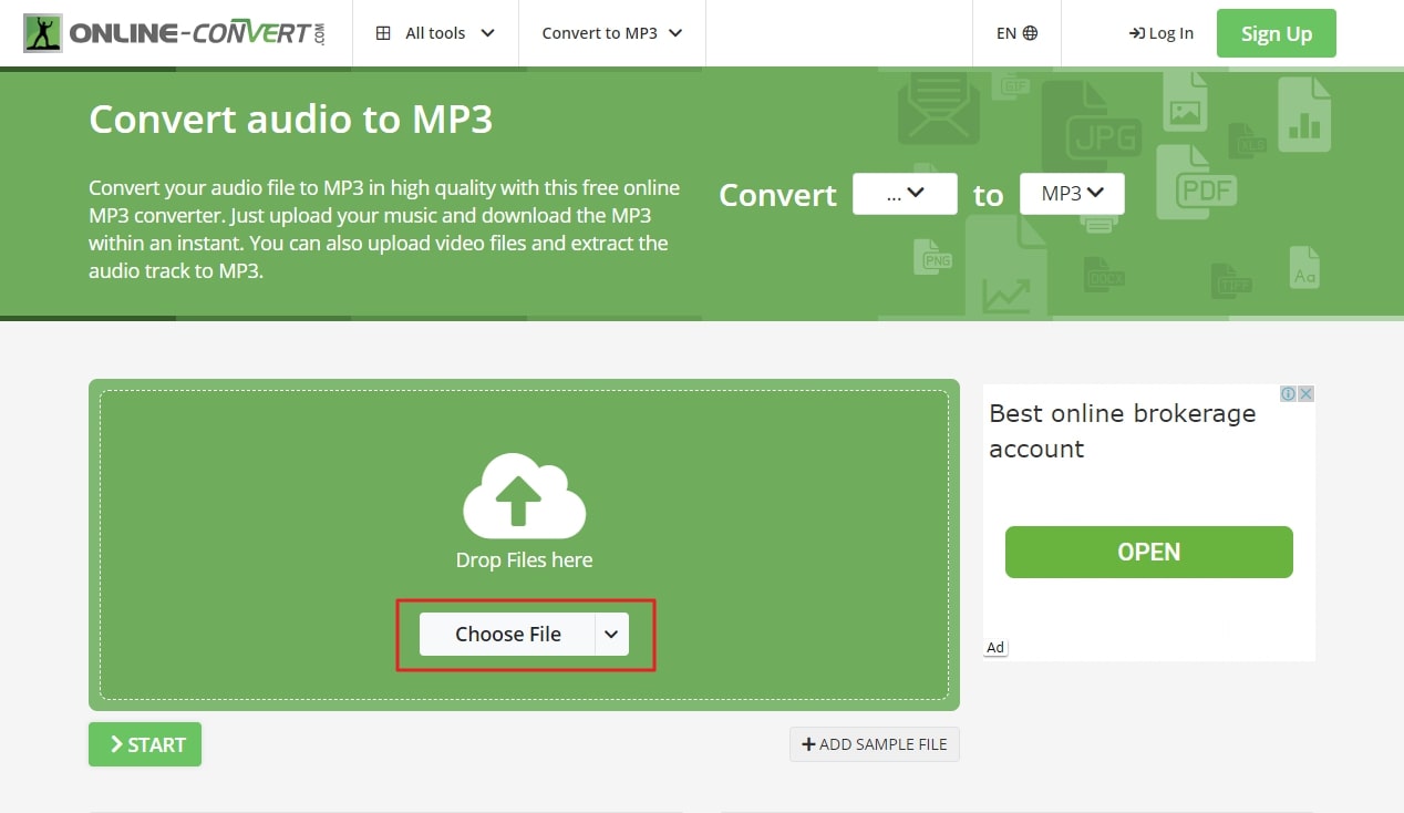 convertire PDF in MP3 utilizzando Online-Convert