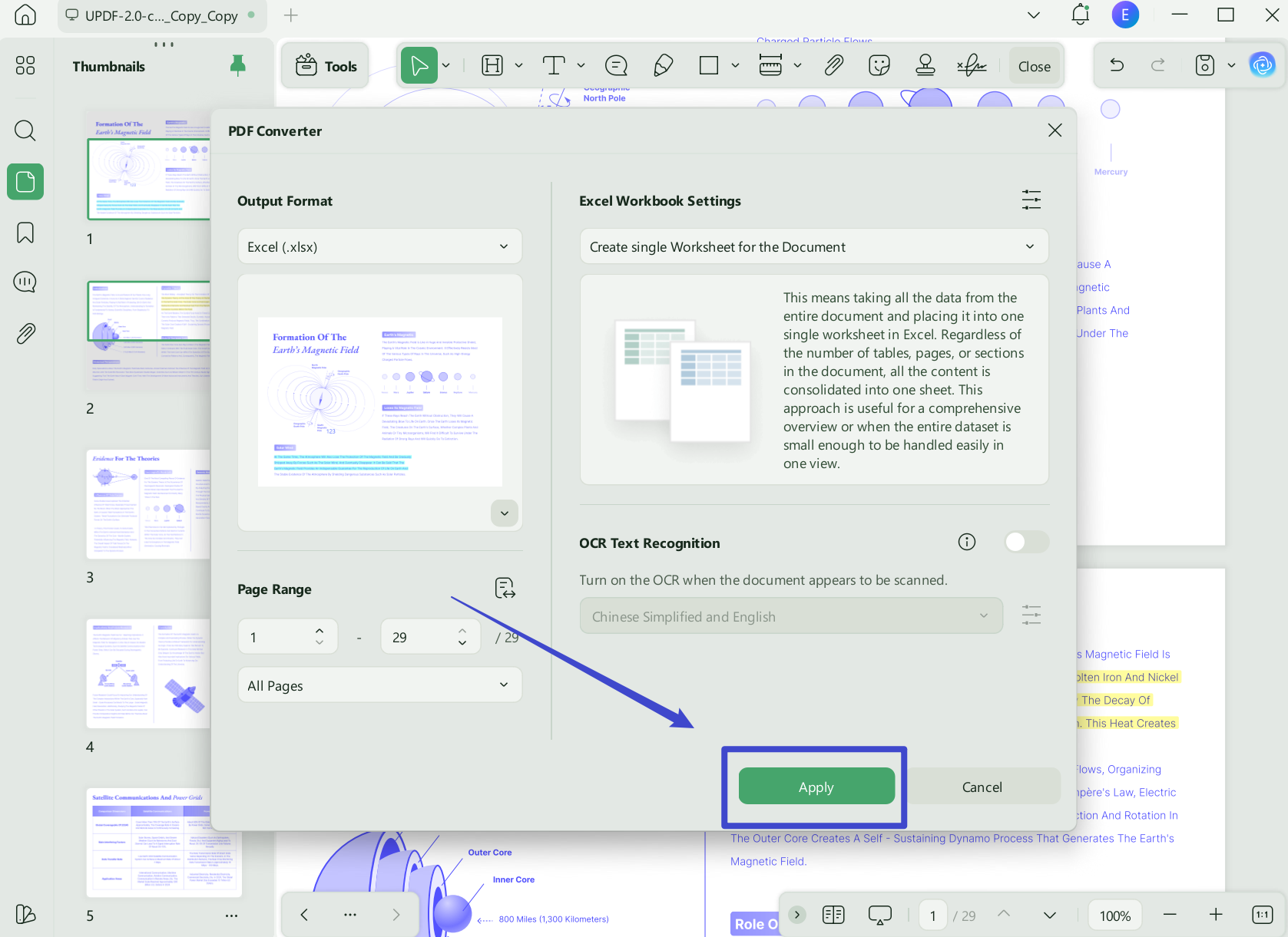 adobe pdf to xls export updf