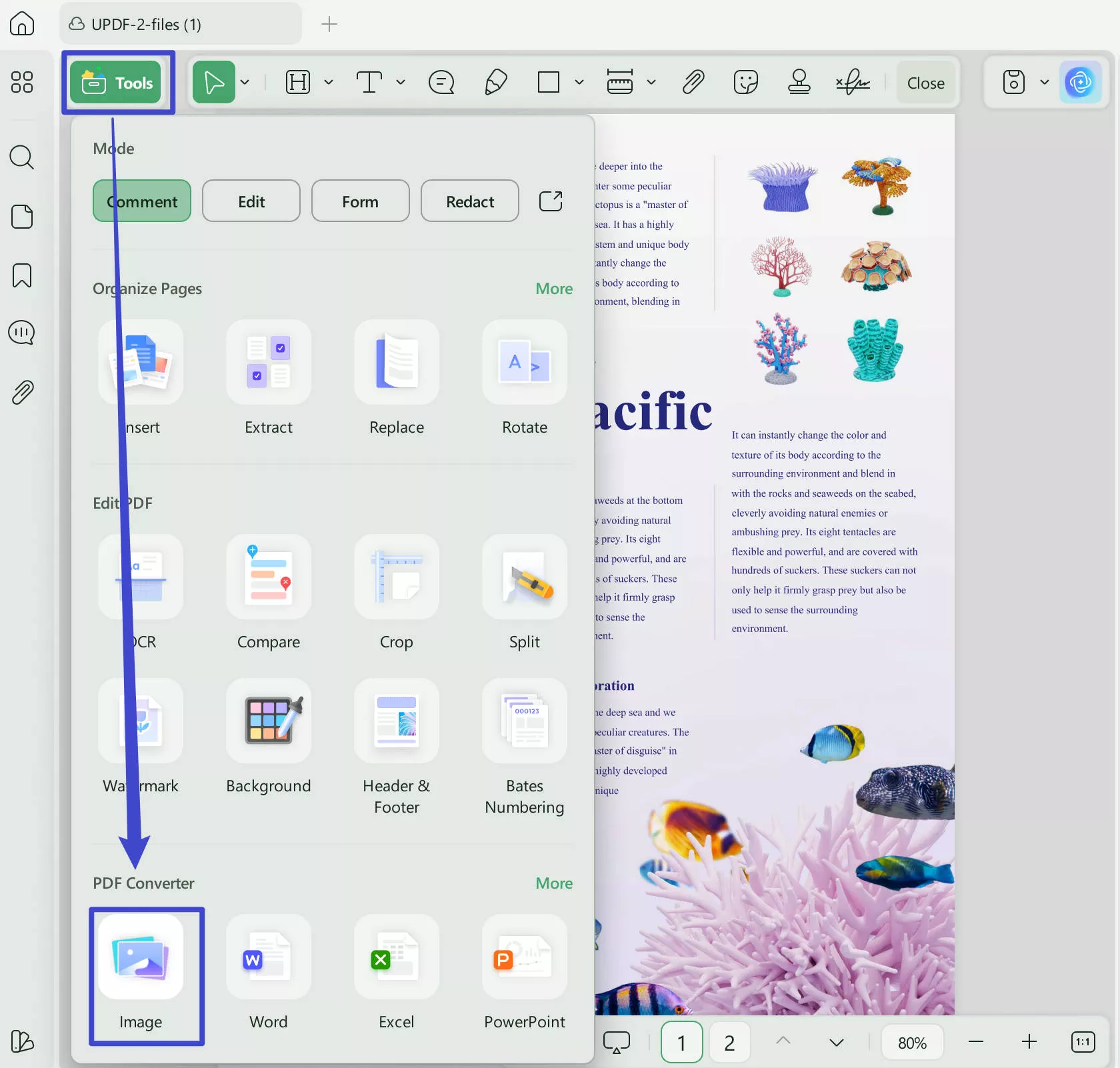 export pdf to image updf