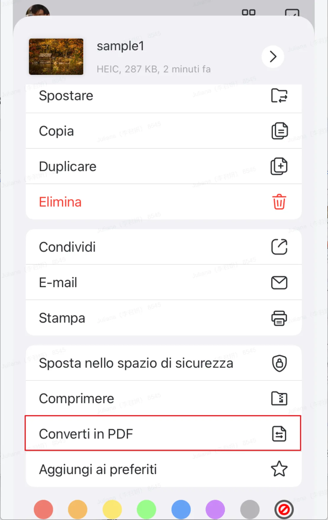 Unire gli screenshot in un unico PDF su iPhone e iPad