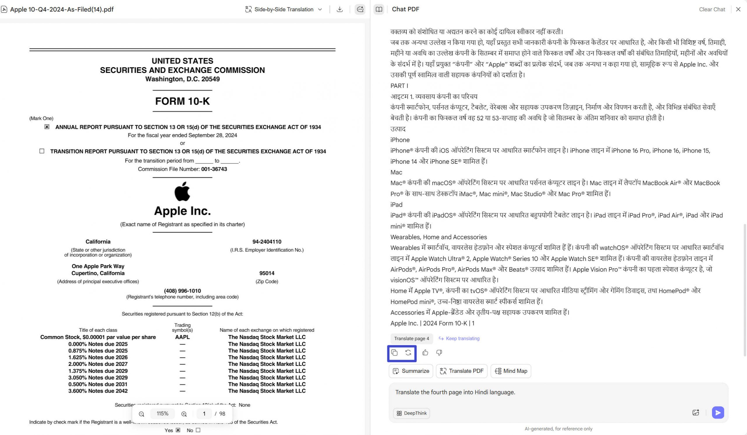 translate English PDF to Hindi
