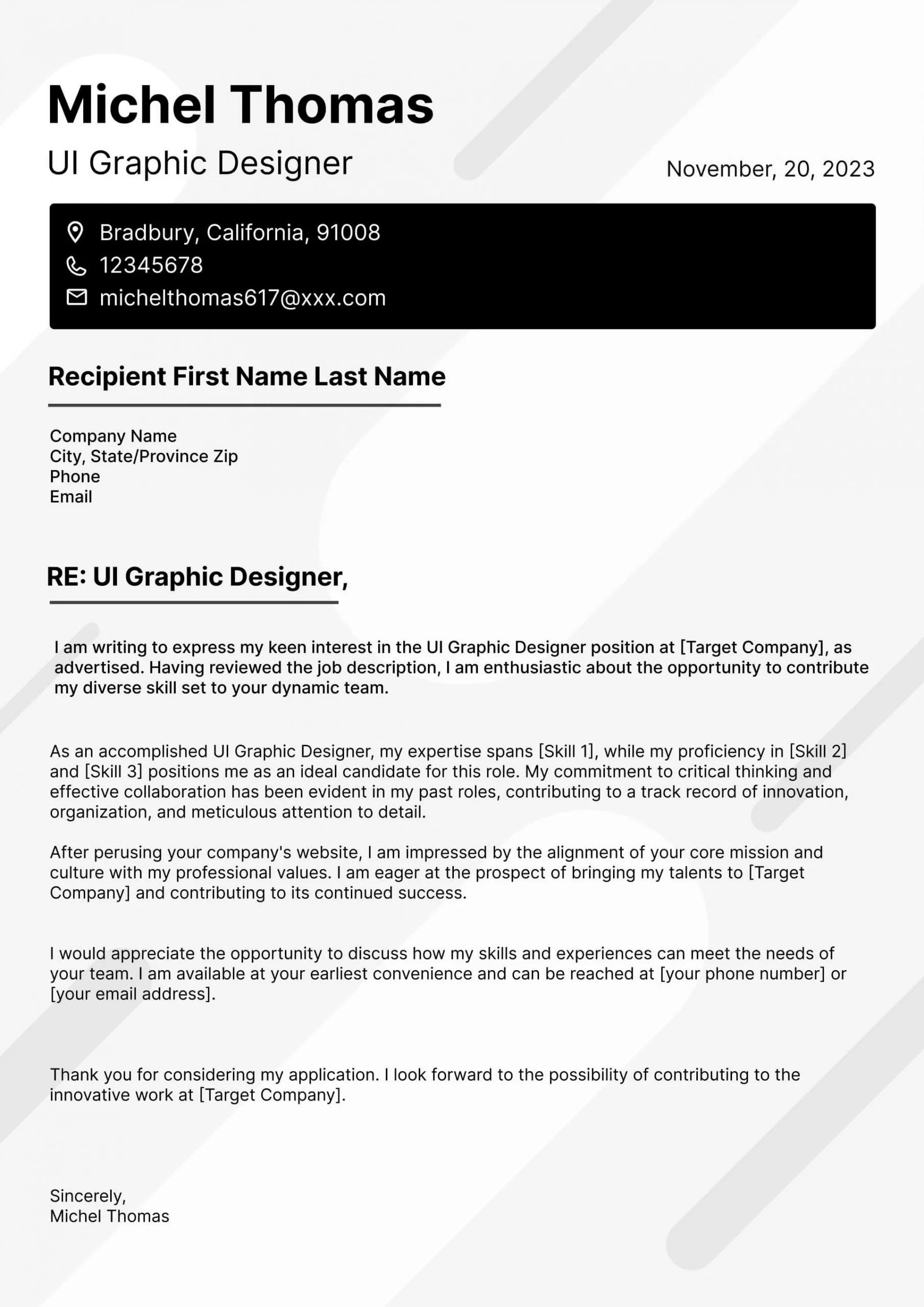 unique cover letter for job application