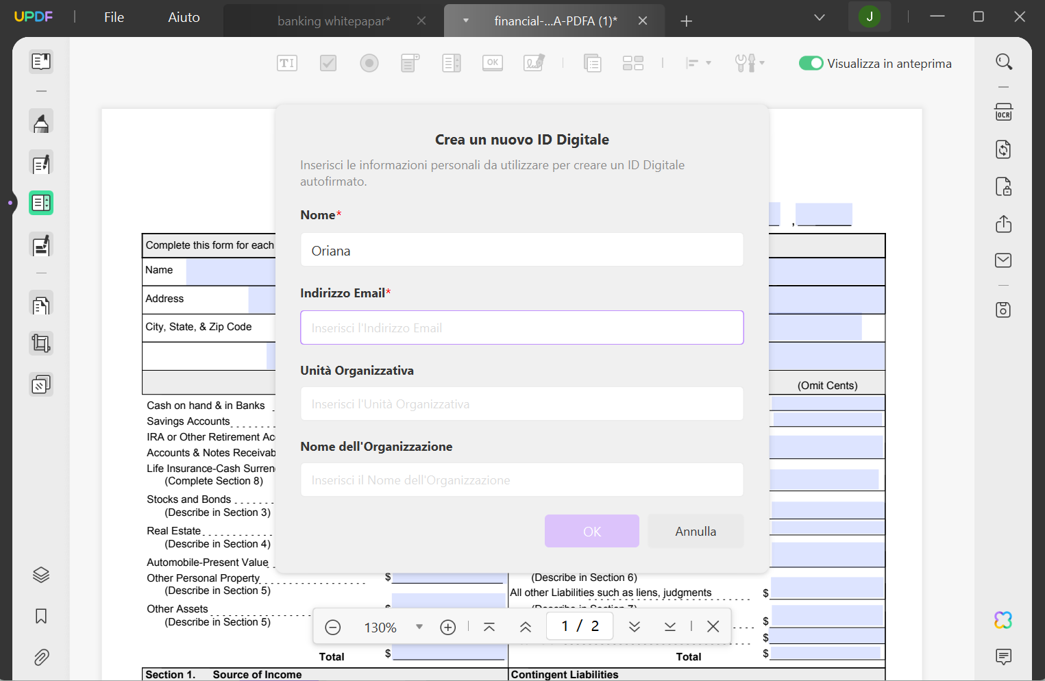 Creare la firma digitale