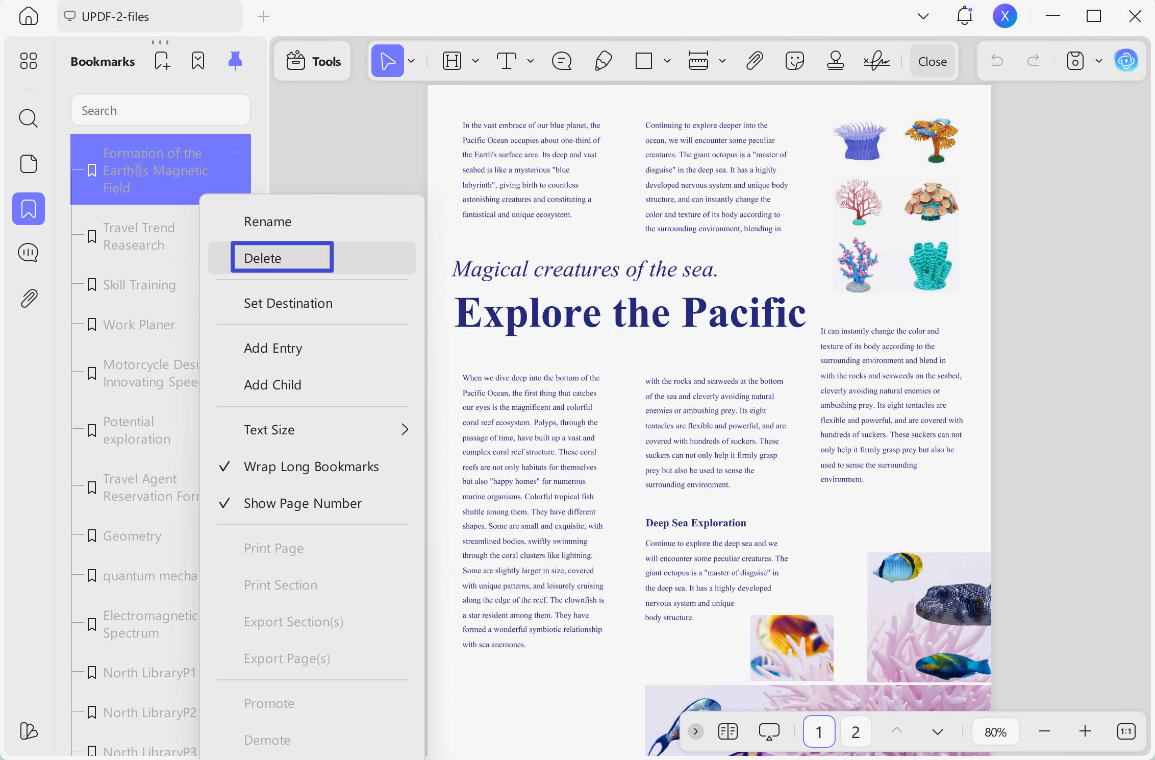 edit pdf bookmarks updf