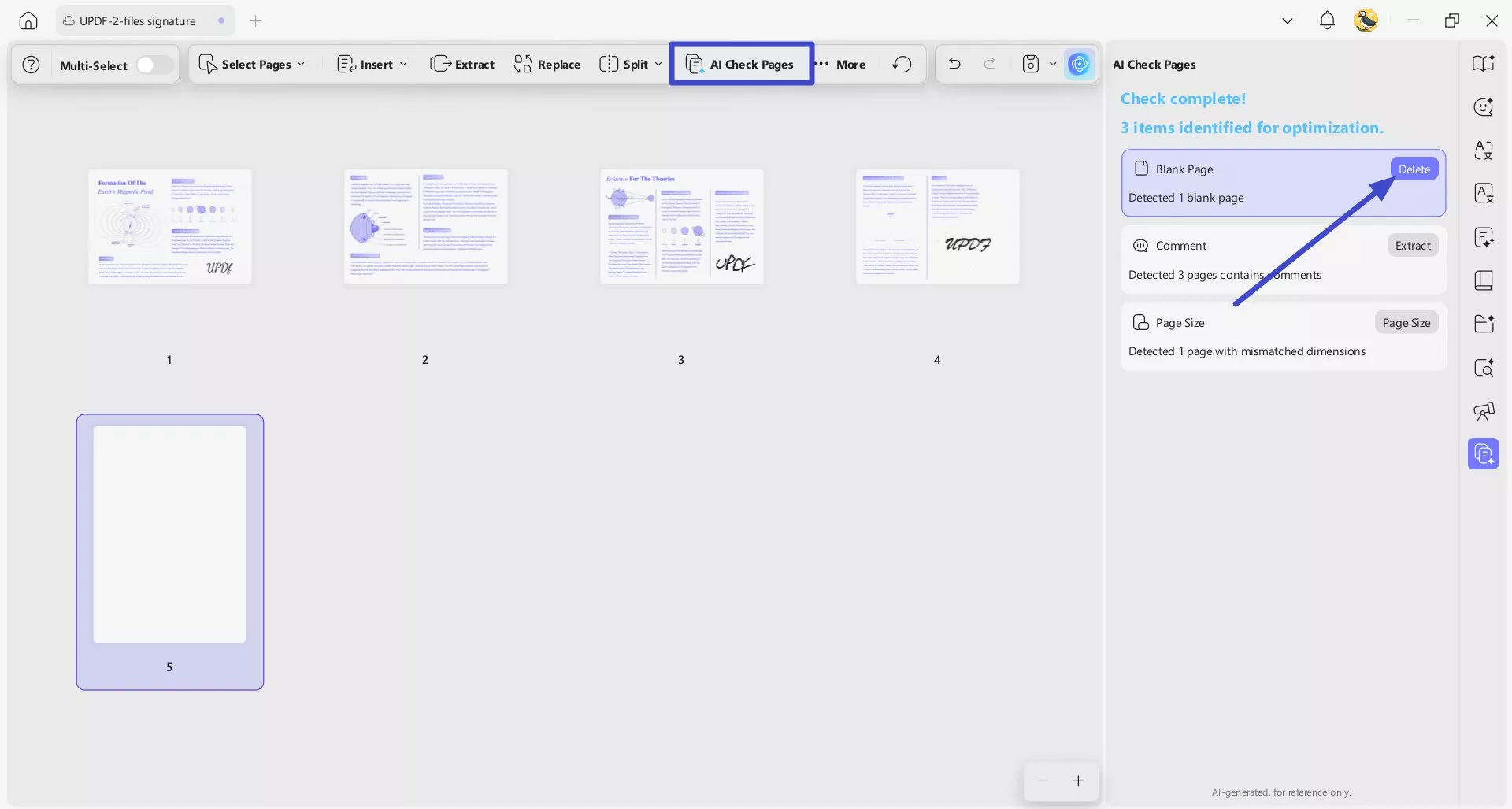 pdf pages remover using ai