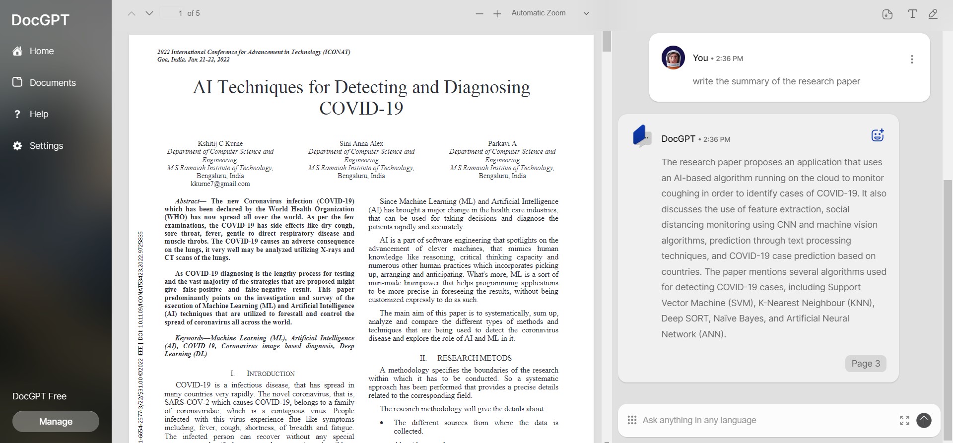 Analisi delle prestazioni di DocGPT