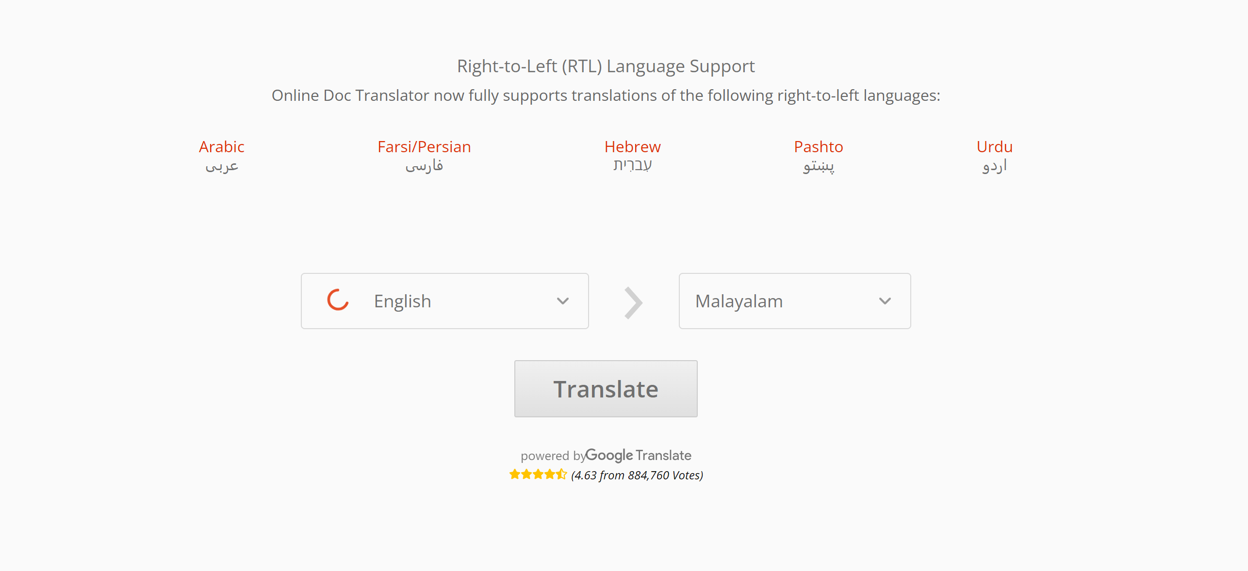 Englisch in Malayalam Übersetzung PDF Online Doc