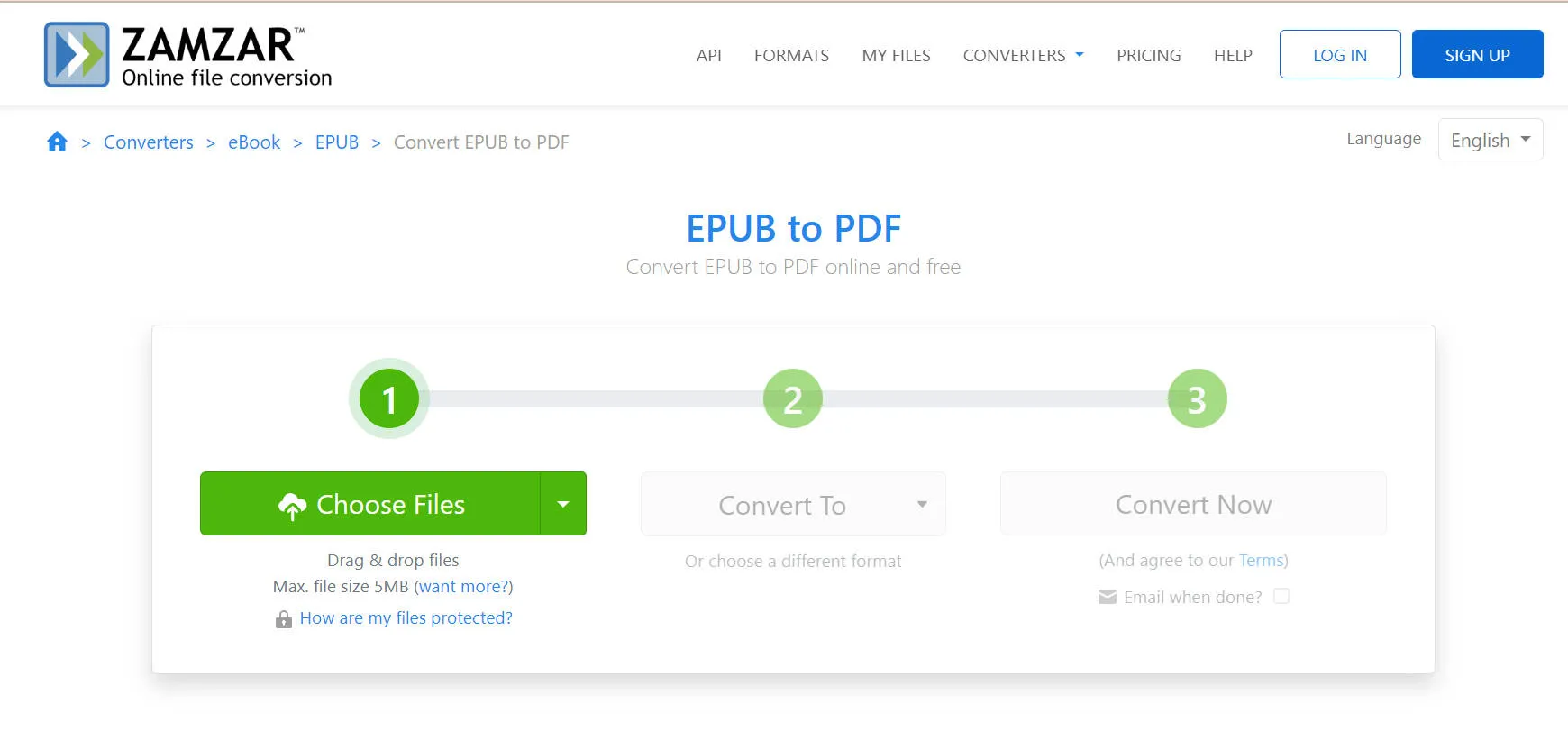 convert epub to pdf mac zamzar