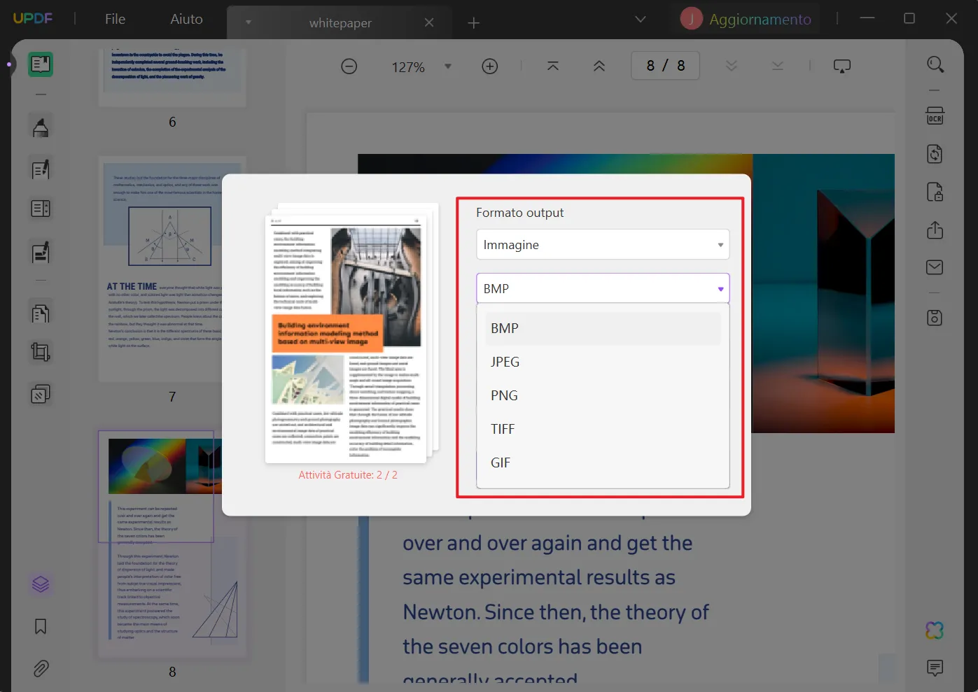 Passi per convertire PDF in GIF