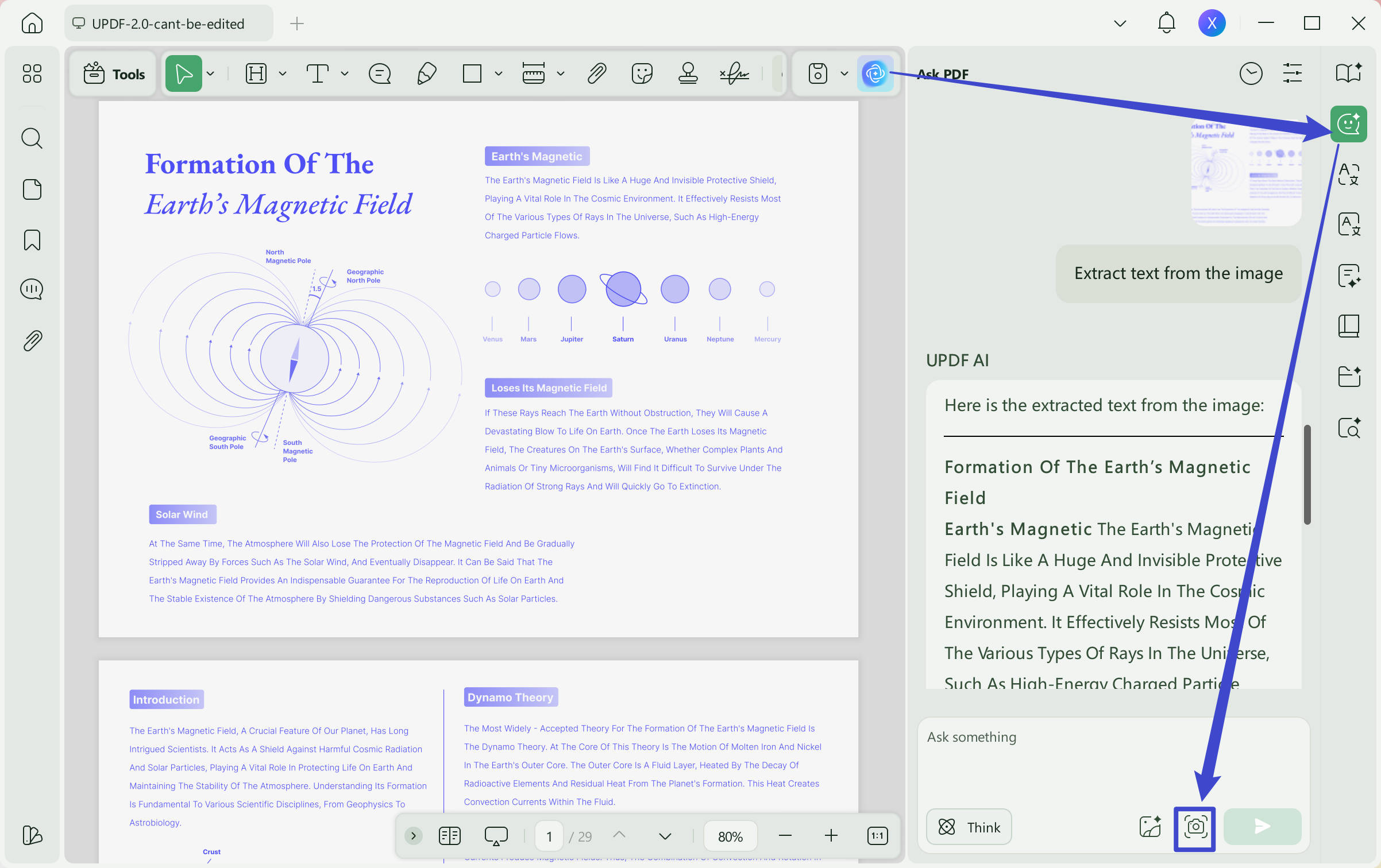convert image to text with UPDF AI screenshot on WIndows