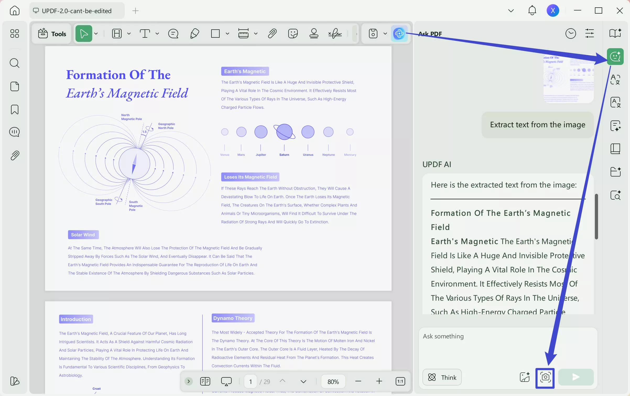 convert image to text with UPDF AI screenshot on WIndows