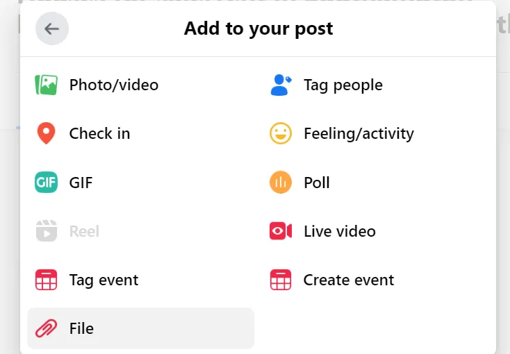 how to post pdf to facebook add to your post option