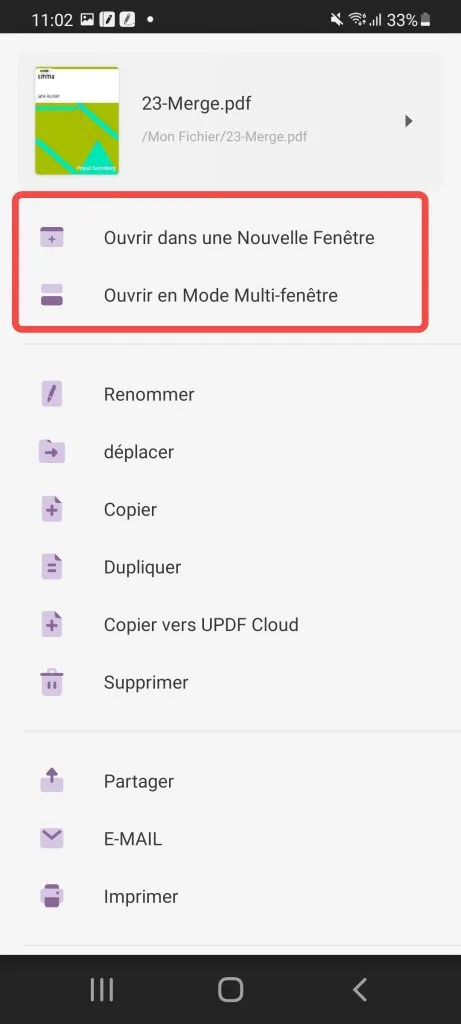 ouvrir pdf samsung