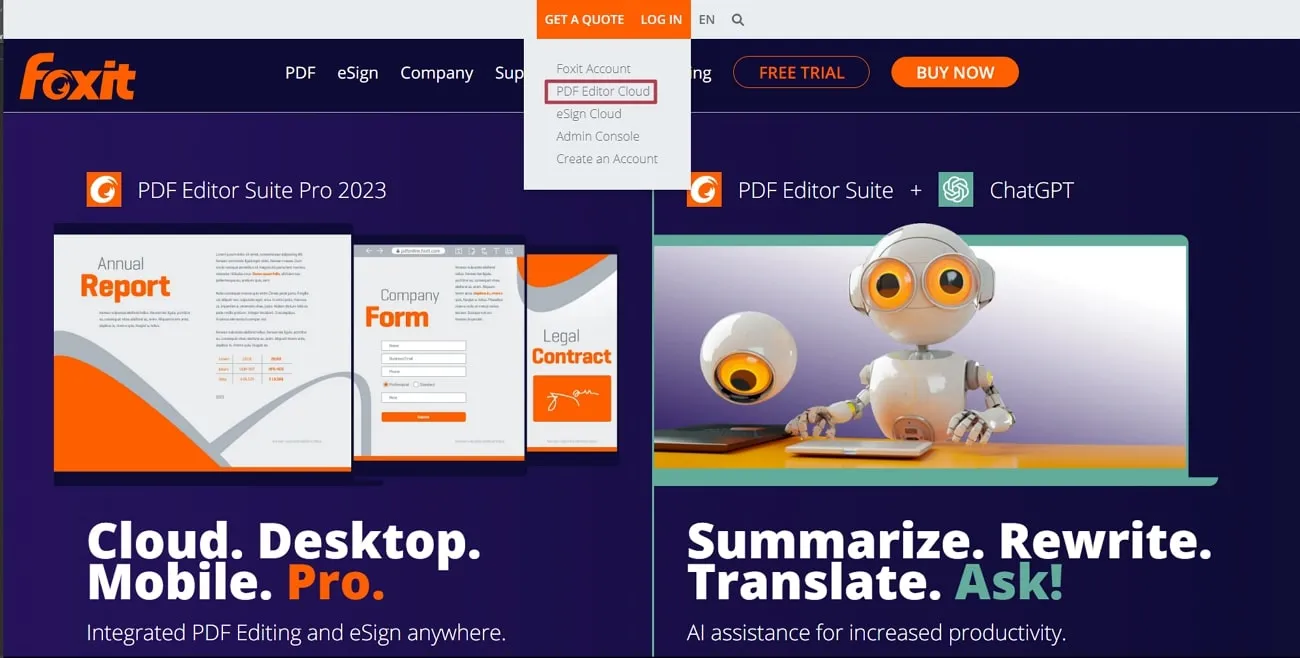 foxit seite löschen pdf editor cloud option wählen