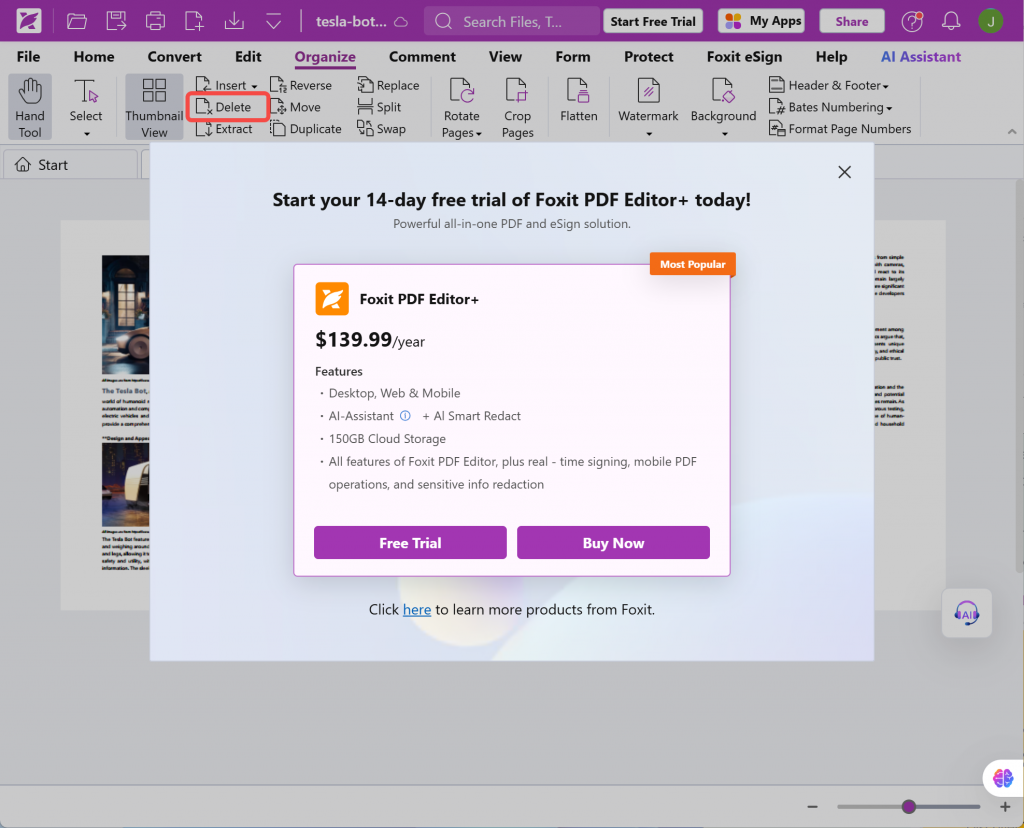 Foxit Ruler Off Delete Pages in Foxit Using Online & Offline Methods | UPDF